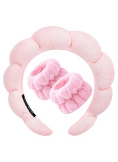 Spa Headband for Washing Face Wristband Sponge Makeup Skincare Headband Terry Cloth Bubble Soft Get Ready Hairband for Women Girl Puffy Padded Headwear Non Slip Thick Hair Accessory(Pink) - pzsku/Z46AEBB7B3752D2EE0F35Z/45/_/1728832617/b49a4465-020a-4c5f-b6e9-c5a80198e8cd