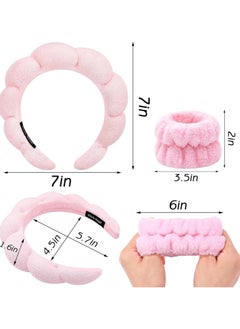 Spa Headband for Washing Face Wristband Sponge Makeup Skincare Headband Terry Cloth Bubble Soft Get Ready Hairband for Women Girl Puffy Padded Headwear Non Slip Thick Hair Accessory(Pink) - pzsku/Z46AEBB7B3752D2EE0F35Z/45/_/1728832728/9ce7aa14-8964-4b1c-a10c-46e9664a8b2e