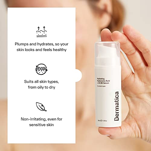 Dermatica Hyaluronic Acid Hydrating Face Serum with Vitamin B5 AntiAgeing and AntiWrinkle Skincare I Fast Absorbing Hydrating Serum for Dehydrated Skin Fragrance Free Skin Care 30ml - Image 3