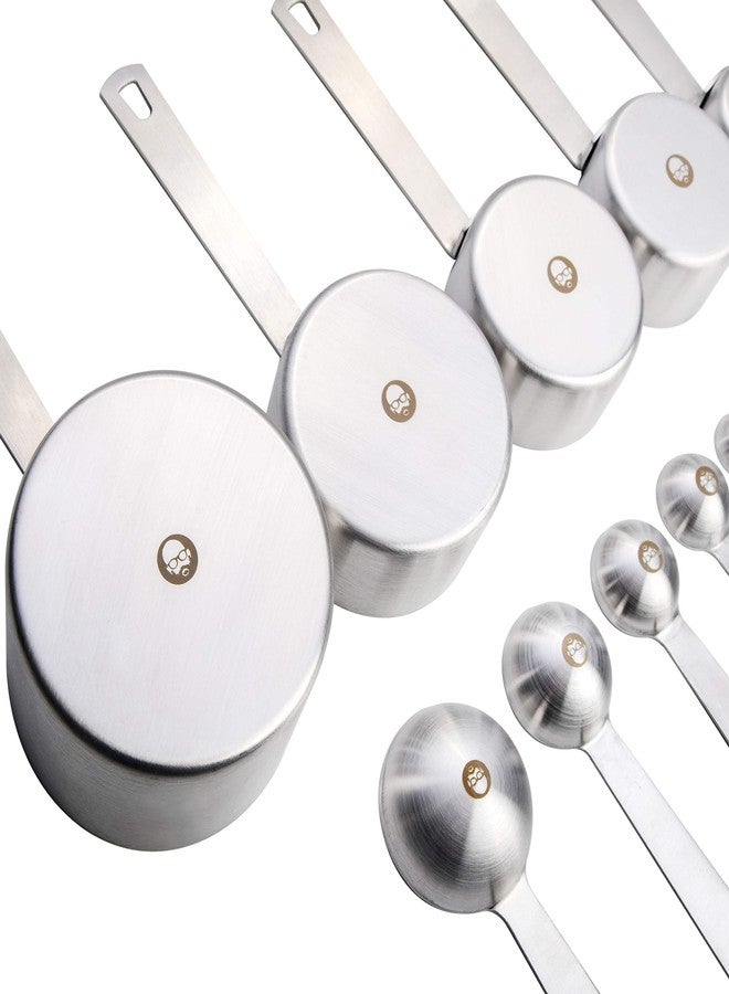Babish 10-Piece Stainless Steel Measuring Cups and Spoons Set - Heavy-Duty, Rust-Resistant Baking and Cooking Measurement Tools - Image 2