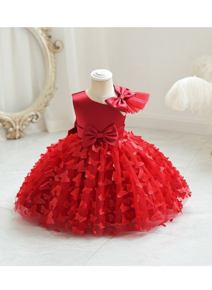 KUYING New Girls' Puffy Dress Birthday Dress Dress 