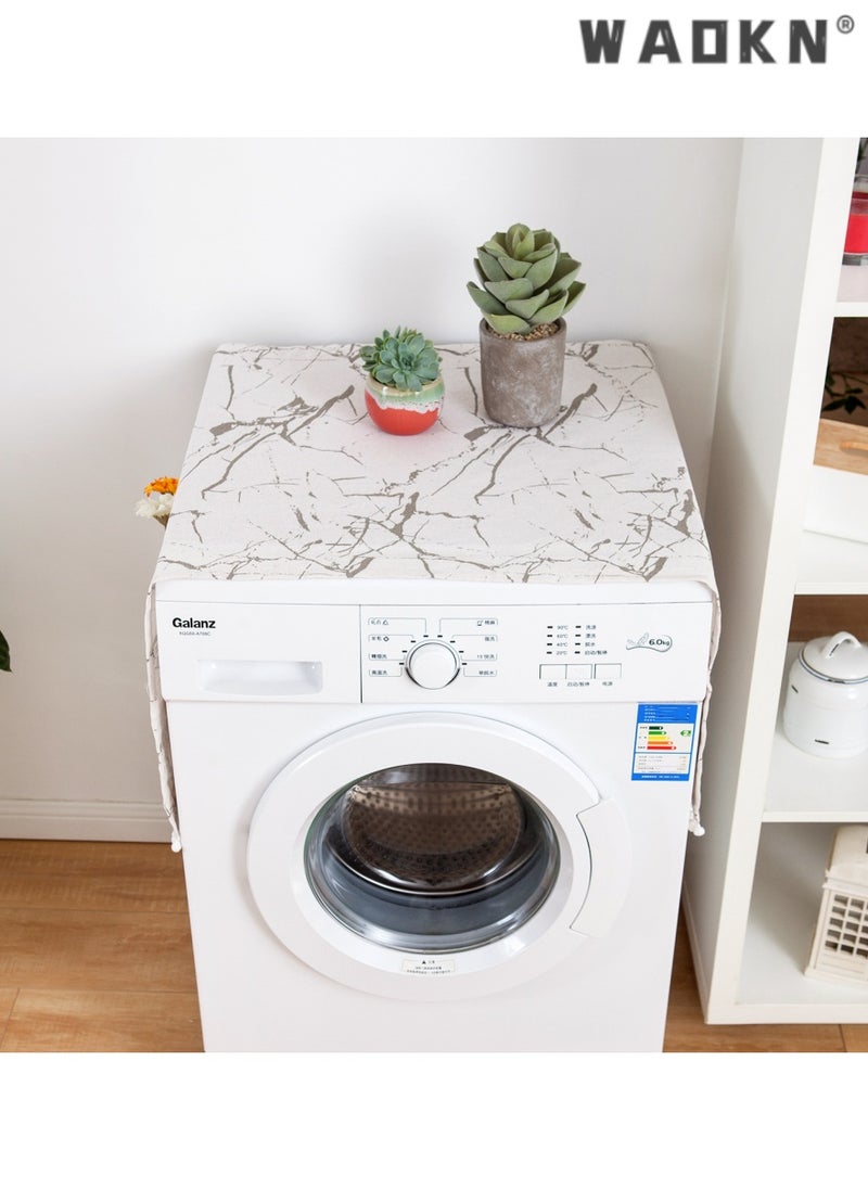 WAOKN Premium Washing Machine Cover with Storage, Dust-Proof Design for Washer and Dryer Tops, 6 Pockets for Easy Access, Ideal for Home Kitchen Laundry, Stylish and Practical, Enhances Laundry Room Decor  - Image 4