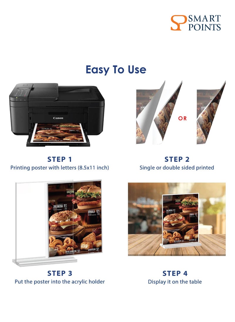 SMARTPOINTS Acrylic Sign Holder 8.5x11 Inch Double-Sided Announcements and AD Frame for Catering Store Conferences Events Business Certificates Hotel Wedding Home Etc.  - Image 4