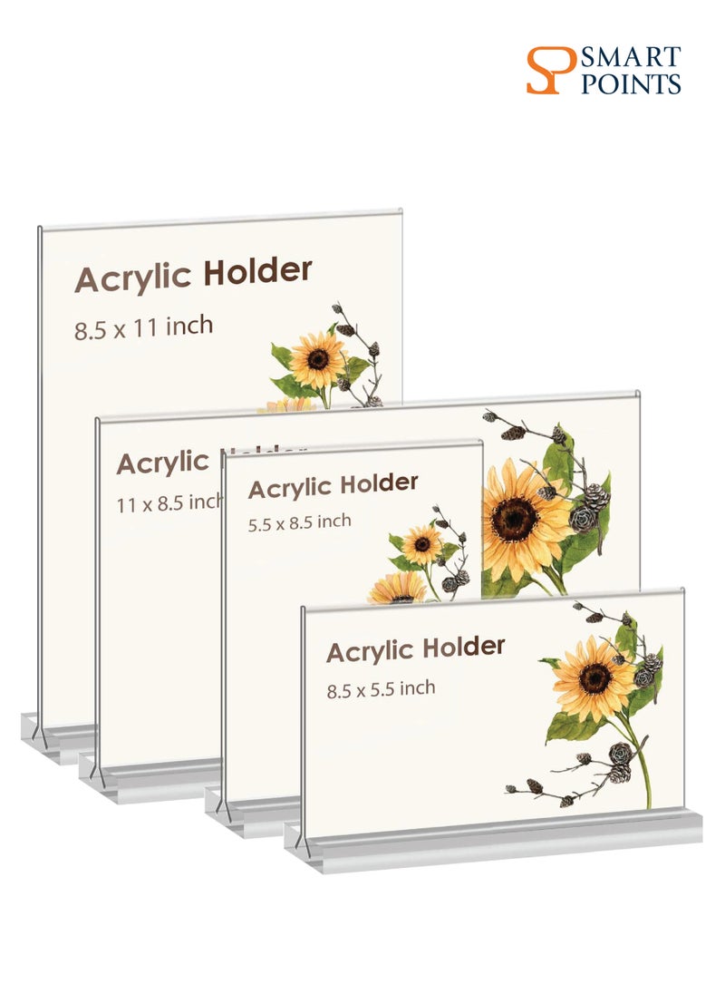 SMARTPOINTS Acrylic Sign Holder 8.5x11 Inch Double-Sided Announcements and AD Frame for Catering Store Conferences Events Business Certificates Hotel Wedding Home Etc.  - Image 2