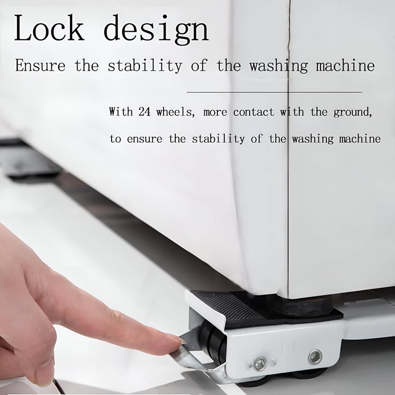 Washer holder - adjustable base for easy movement and stability with wheels, supports up to 300kg, ideal for refrigerators and appliances - Image 4