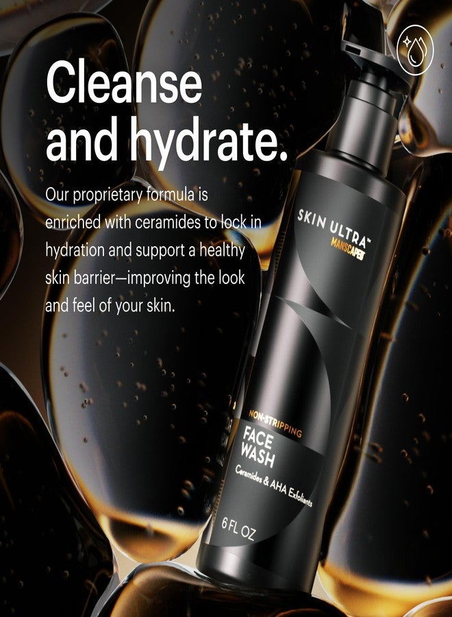 MANSCAPED® Skin Ultra™ Face Wash - Men's Exfoliating Facial Cleanser Enriched with Ceramides for Hydrated, Soft, Smooth & Brighter Skin, AHA Complex for Exfoliation, Non-Irritating Formula, 6 fl oz - Image 3