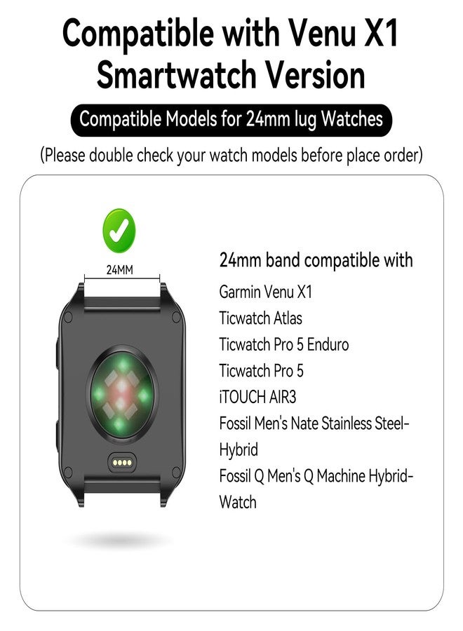 OVERSTEP Watch Band Compatible with Garmin Venu X1, 24mm Silicone Replacement Bands for TicWatch Altas/TicWatch Pro 5/Pro 5 Enduro Smartwatch - Image 3