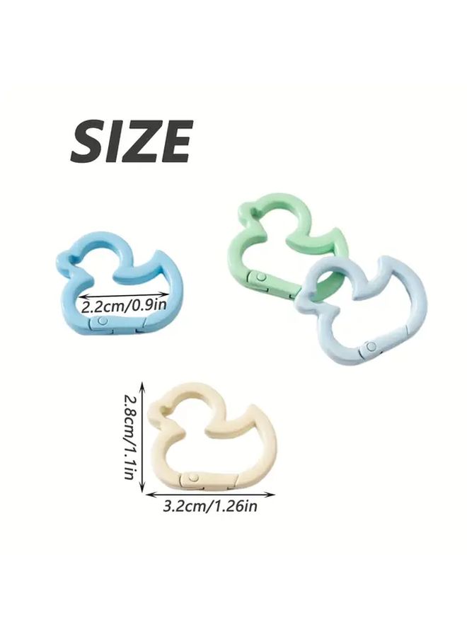 12 Colorful Duckling Shaped Alloy Key Rings With Spring Clasp For Craft Jewelry - Image 2