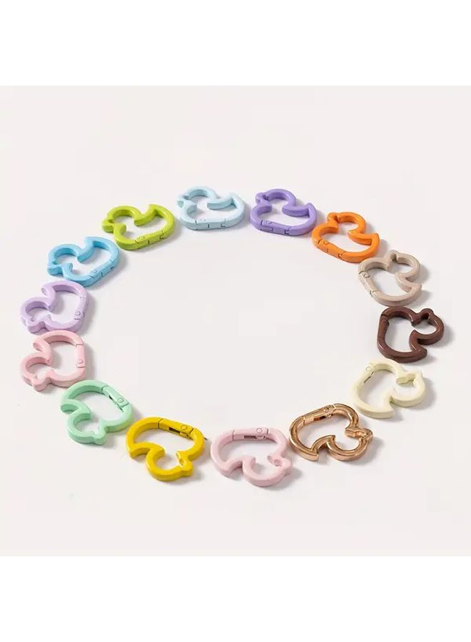12 Colorful Duckling Shaped Alloy Key Rings With Spring Clasp For Craft Jewelry - Image 5