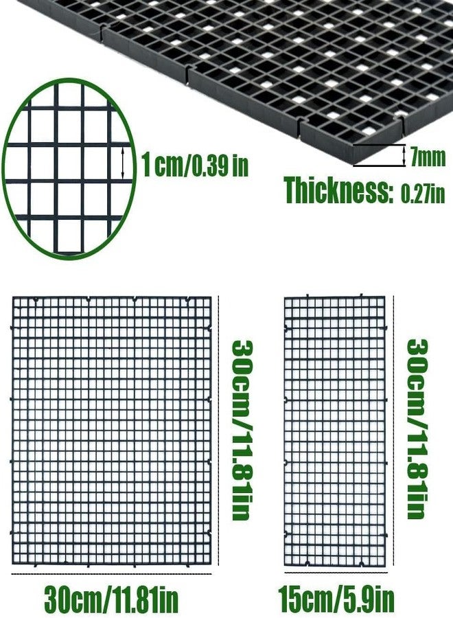 LINLAN 4 Pieces 5.9x11.8in (15X30cm) Aquarium Grid Plastic, Fish Tank Divider, Egg Crate for DIY Filtration and Bottom Protection in Aquascaping (Black-No Accessories) - Image 2