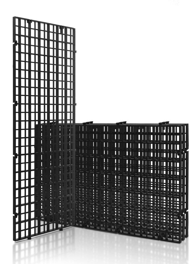 LINLAN 4 Pieces 5.9x11.8in (15X30cm) Aquarium Grid Plastic, Fish Tank Divider, Egg Crate for DIY Filtration and Bottom Protection in Aquascaping (Black-No Accessories) - Image 1