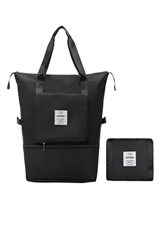 HIMART Folding Travel Duffel Bag Waterproof Carry Luggage Bag Multi Purpose Travel Foldable Bag Travel Toiletry Kit Duffle for Sports, Gym, Vacation Bag. (Black Pouch Bag) - Image 1