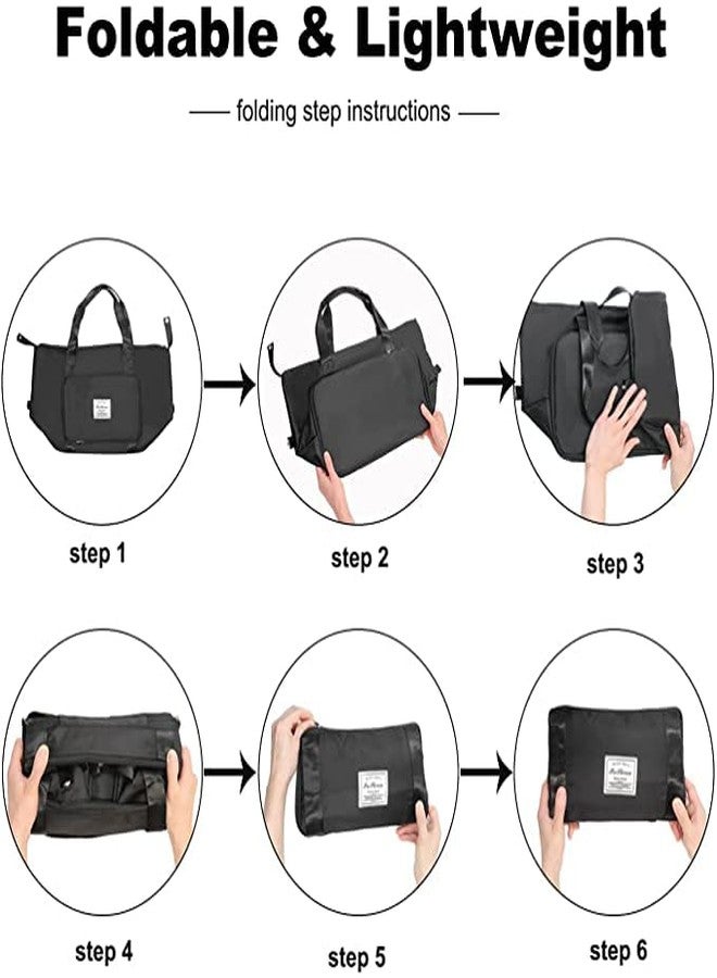 HIMART Folding Travel Duffel Bag Waterproof Carry Luggage Bag Multi Purpose Travel Foldable Bag Travel Toiletry Kit Duffle for Sports, Gym, Vacation Bag. (Black Pouch Bag) - Image 5