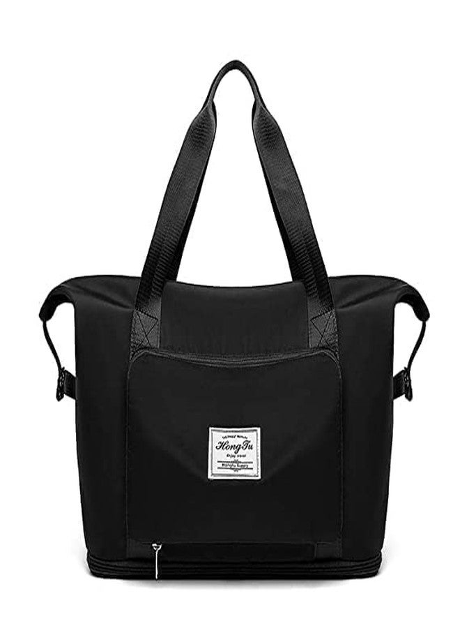 HIMART Folding Travel Duffel Bag Waterproof Carry Luggage Bag Multi Purpose Travel Foldable Bag Travel Toiletry Kit Duffle for Sports, Gym, Vacation Bag. (Black Pouch Bag) - Image 4