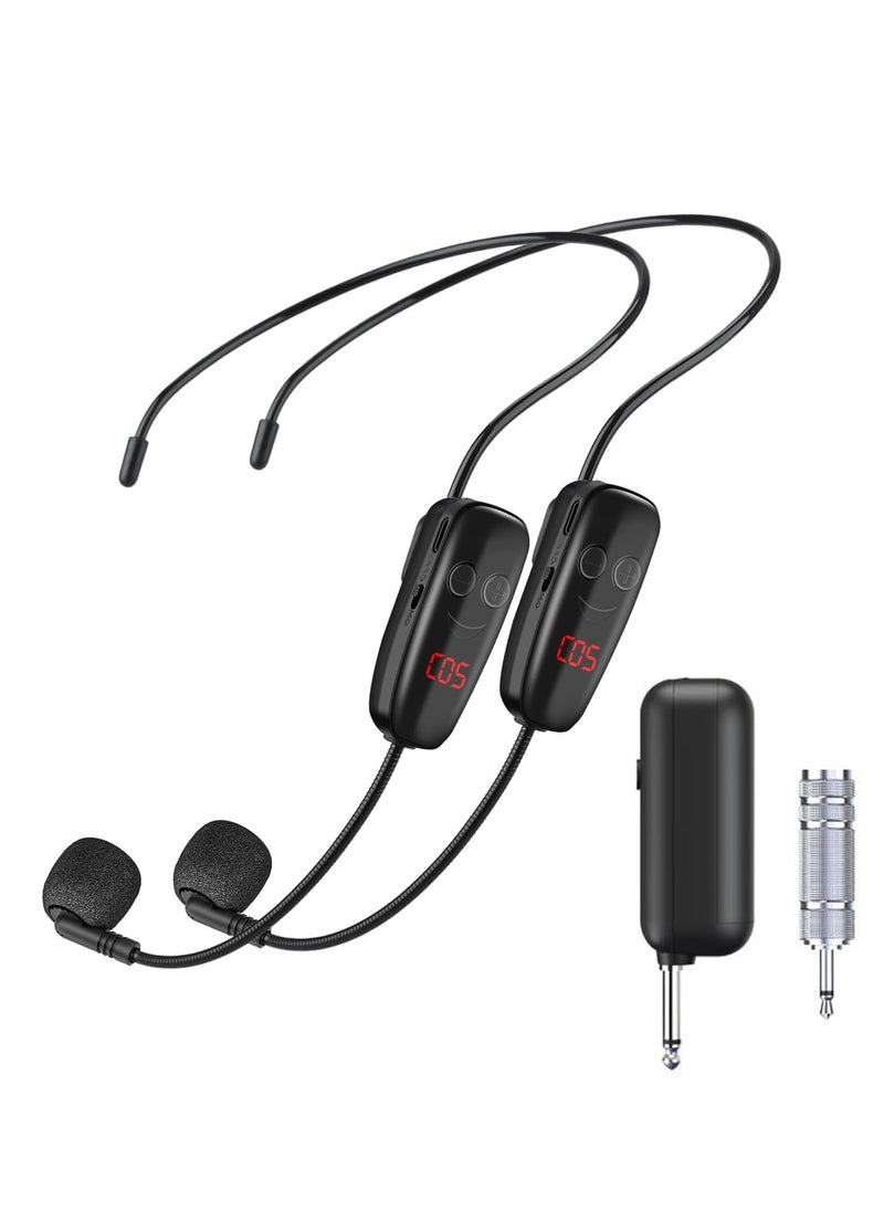 KASTWAVE - نظام سماعة رأس ميكروفون لاسلكي UHF، سماعة رأس مزدوجة بمدى 165 قدمًا، مثالية لمكبرات الصوت وأنظمة PA وفصول اللياقة البدنية وفعاليات الكنيسة - Image 1
