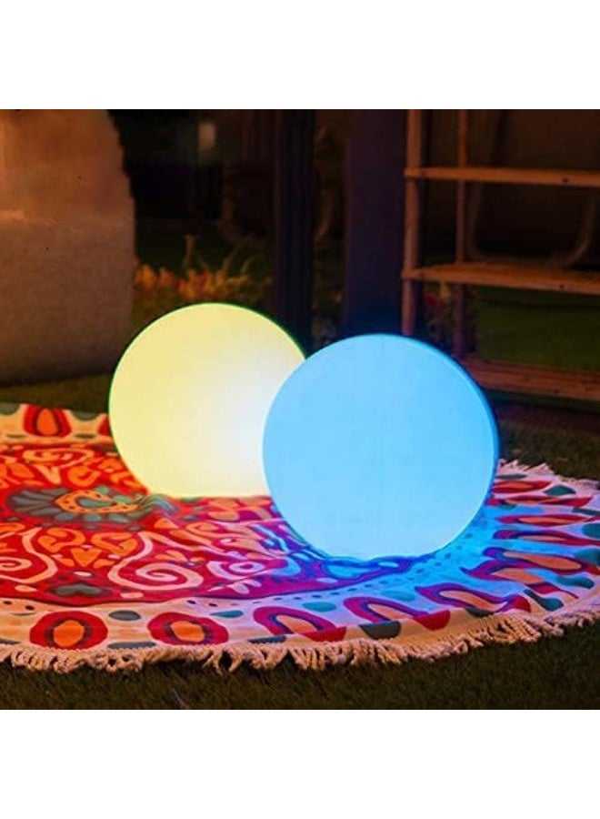 Generic shumi Solar Ball Light-12inch LED Outdoor Table Lamp, 10 RGB Colors and Dimmable Globe Light with Remote, Decor for Nursery Patio Garden Yard Beach Pathway - Image 4