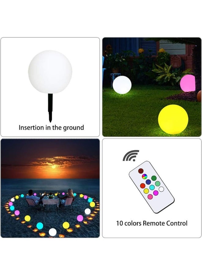 Generic shumi Solar Ball Light-12inch LED Outdoor Table Lamp, 10 RGB Colors and Dimmable Globe Light with Remote, Decor for Nursery Patio Garden Yard Beach Pathway - Image 3