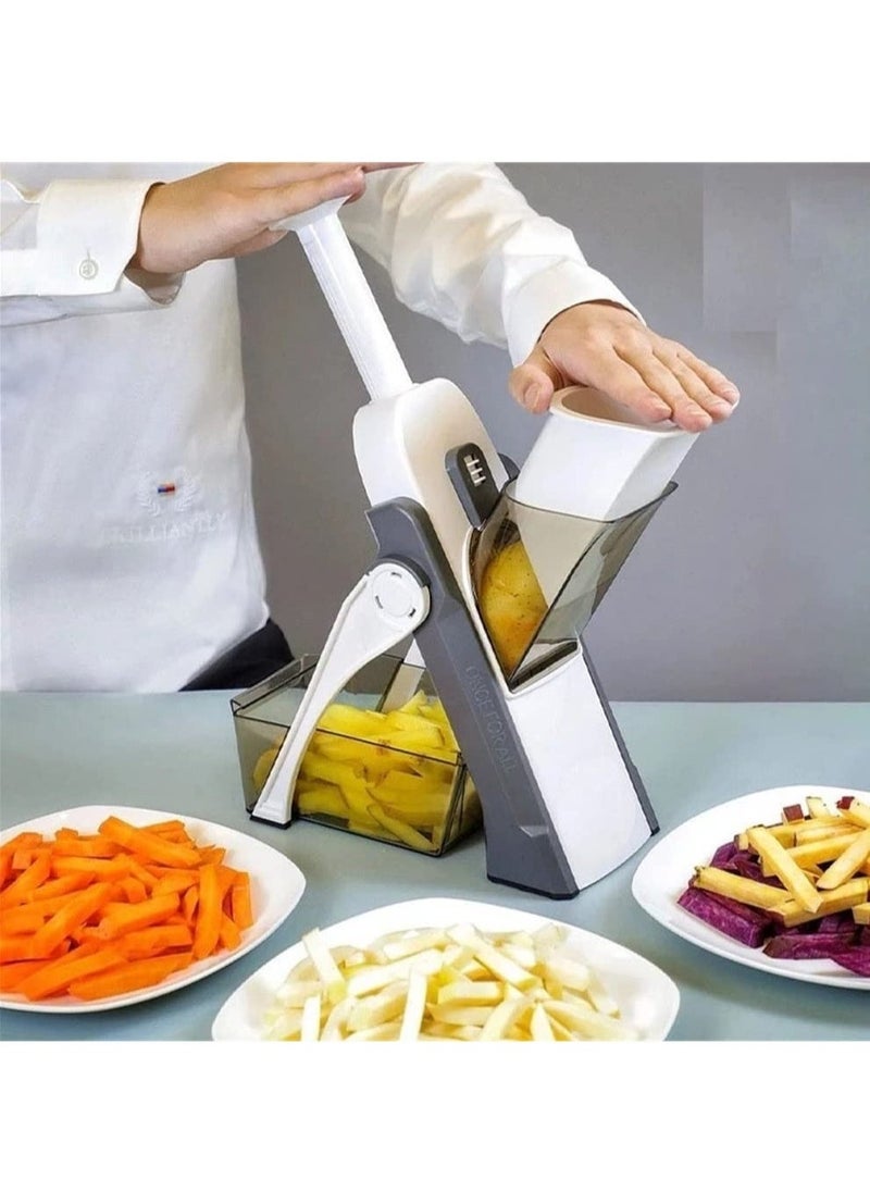 BGM Vegetable Cutter Safe Mandoline Slicer TikTok Adjustable Vegetable Chopper Multi purpose Food Vegetable Slicer for Kitchen Gray  - Image 2