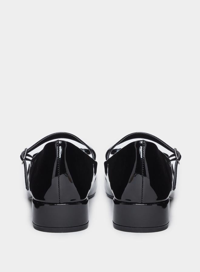 ستايلي حذاء ماري جين ستيلو جلد لامع أسود - Image 4