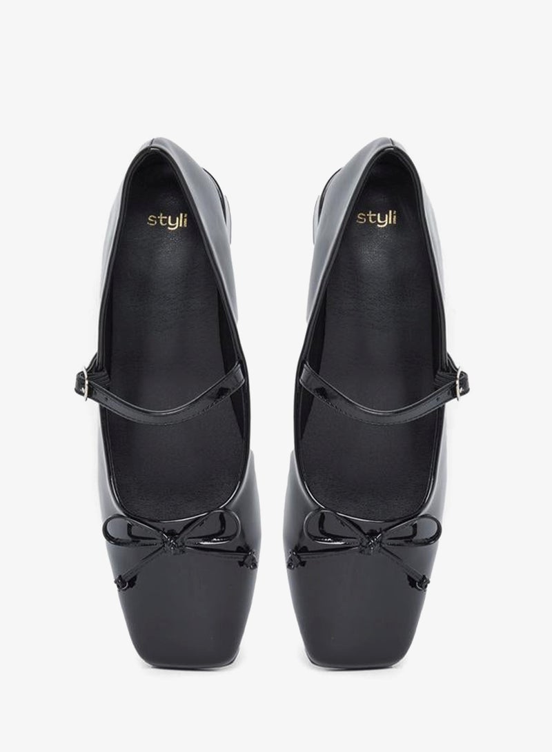 Styli Black Patent Mary Jane Shoes - Image 5