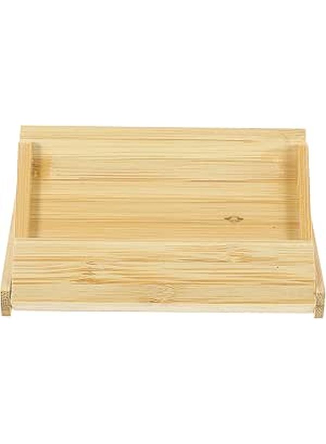 Portable Business Card Holder ID Card Storage Box for Office Desk Low Profile Design - Image 1