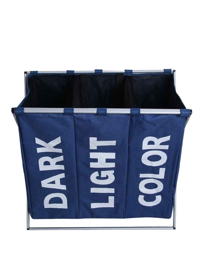 MARGOUN Laundry Basket Triple Compartment Laundry Hamper Foldable Dirty Clothes Organizer Bag - Image 2