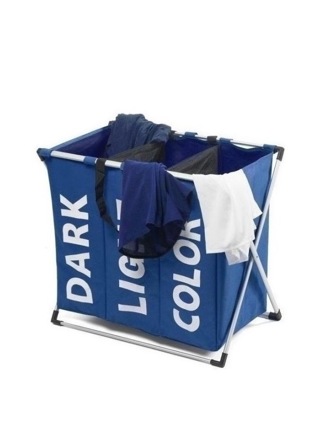 MARGOUN Laundry Basket Triple Compartment Laundry Hamper Foldable Dirty Clothes Organizer Bag - Image 4