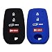 Autobase Key fob Cover for Toyota 2025 Camry 20192026 Land Cruiser 20212026 Venza Hilux Fortuner 20232026 Highlander Tundra Corolla bZ4X Prius 4 Buttons Black and Blue - Image 2