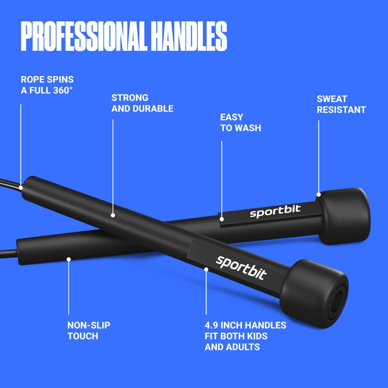 sportbit Adjustable Jump Rope for Fitness and Exercise â€“ Skipping Rope for Cardio, Boxing, and Weight Loss â€“ Speed Rope perfect for Men & Women - Image 4
