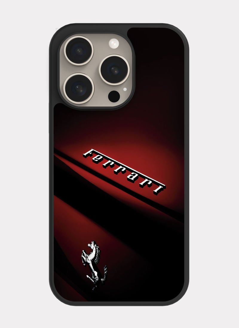 بكسلات كفر ايفون 15 برو فيراري احمر - Image 1