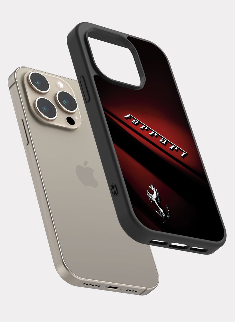 بكسلات كفر ايفون 15 برو فيراري احمر - Image 2