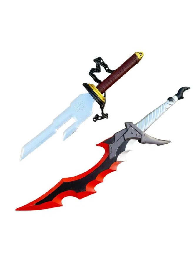 I Upgrade Cosplay Props Weapons Pu Soft Rubber Material Does Not Open The Blade Knight Killer 60 Children's Toys-Size:60cm Red Knight Sword