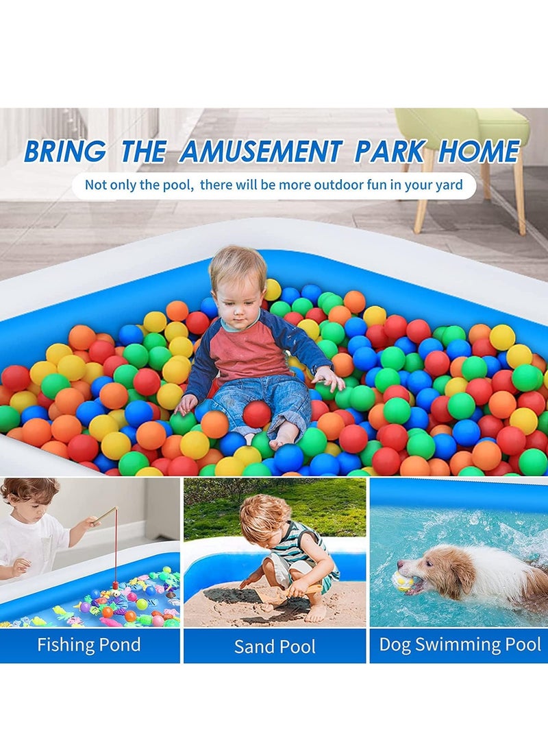 VUCATIN Inflatable Swimming Pool Thickened Full-Sized Above Ground Kiddie Inflatable Family Swimming Lounge Pool Outdoor Toys for Kids & Adults Blow up Pool for Backyard Patio (210 x 140 x 60 cm（L x W x H）)  - Image 4