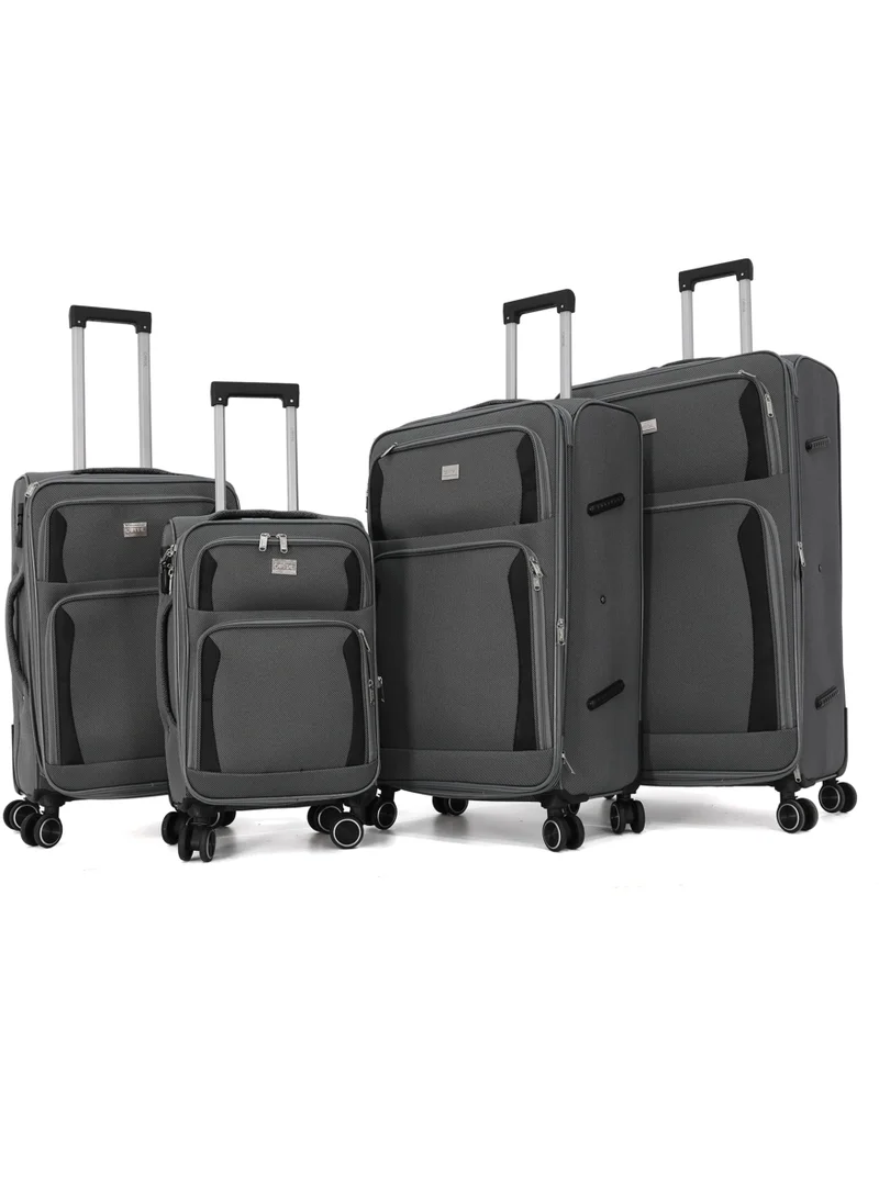 CAPITAL Capital 4-Piece Softside Expandable Spinner Luggage Set - Durable Travel Suitcases with 360° Spinner Wheels
