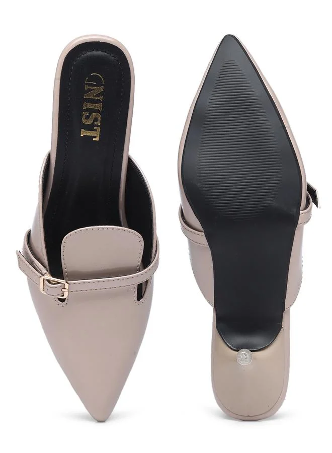 GNIST GNIST Buckle Detail Pointed Toe Kitten Heel Mules