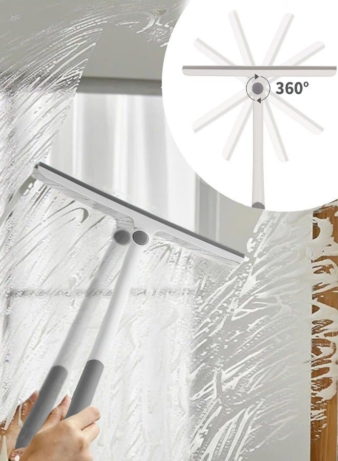 Window Squeegees, Shower Wiper, Glass Cleaner Squeegees, 360° Rotating with Hanging Hole, Suitable for Windows, Bathrooms, Glass Doors - Image 1
