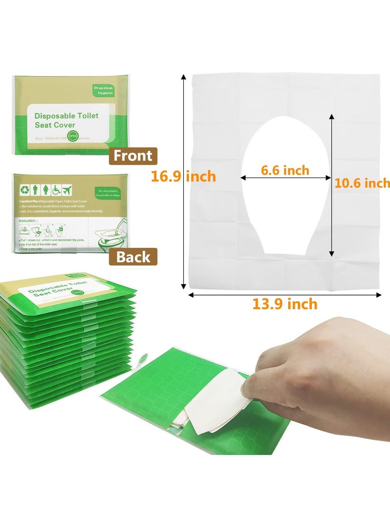 KASTWAVE 100 Pcs Toilet Seat Covers Disposable,Flushable Portable Travel Toilet Seat Paper Cover for Adults,Kids Potty Training,Travel,10 Individually Packing - Image 4