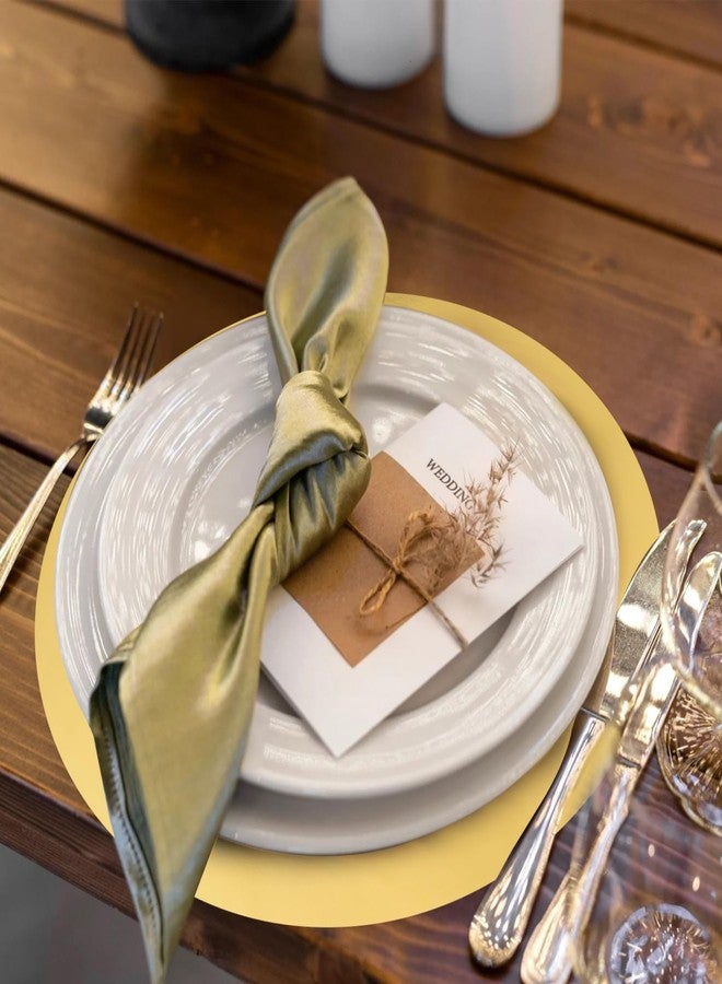 Vumdua 100 PCS Paper Gold Placemats, 13" Disposable Paper Placemats Decorative Gold Charger Round Dining Place Mats for Wedding Birthday Holiday Party Table Decoration - Image 5