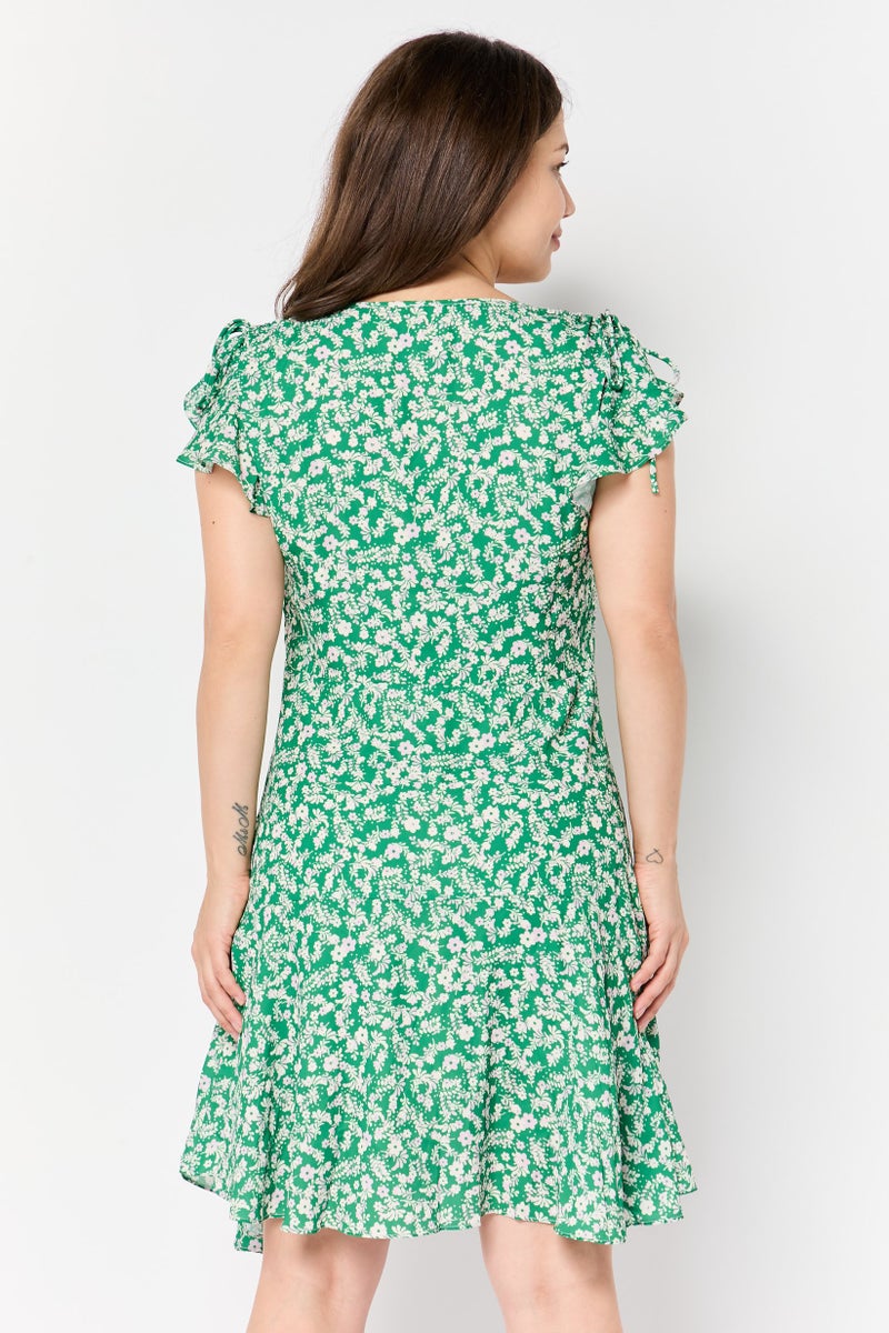 VERO MODA Your Choice x Vero Moda Women Floral Print Mini Dress, Multicolor - Image 4