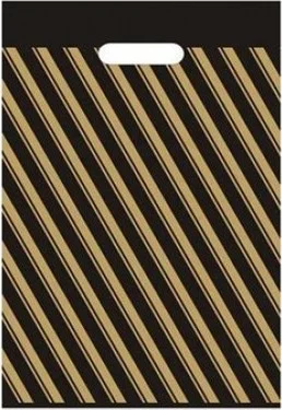 Kalbi Ticaret Kalpi Ticaret Striped Black Bag (No 3) 50 Pack Diagonal Reinforced Store Bags