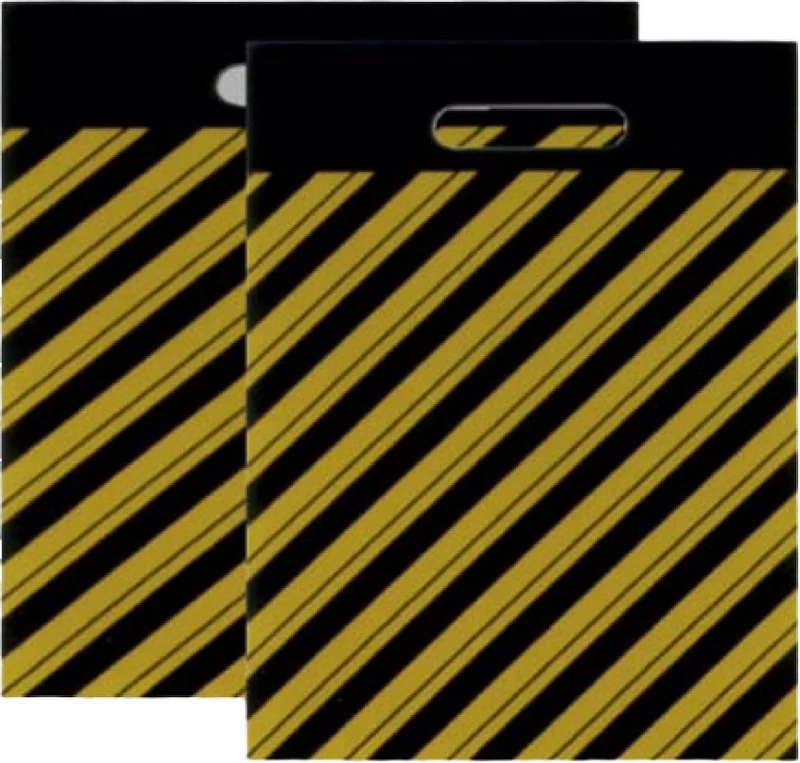 Kalbi Ticaret Kalpi Ticaret Striped Black Bag (No 3) 50 Pack Diagonal Reinforced Store Bags