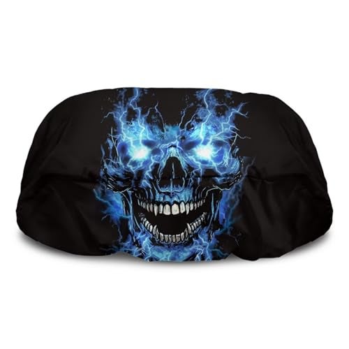 Mintulipy Blue Flaming Skull Explore Land Waterproof Universal Winch Cover Dust Resistant Winches Cover 23x11 x 11 inch Fits Most Electric Winches - Image 1