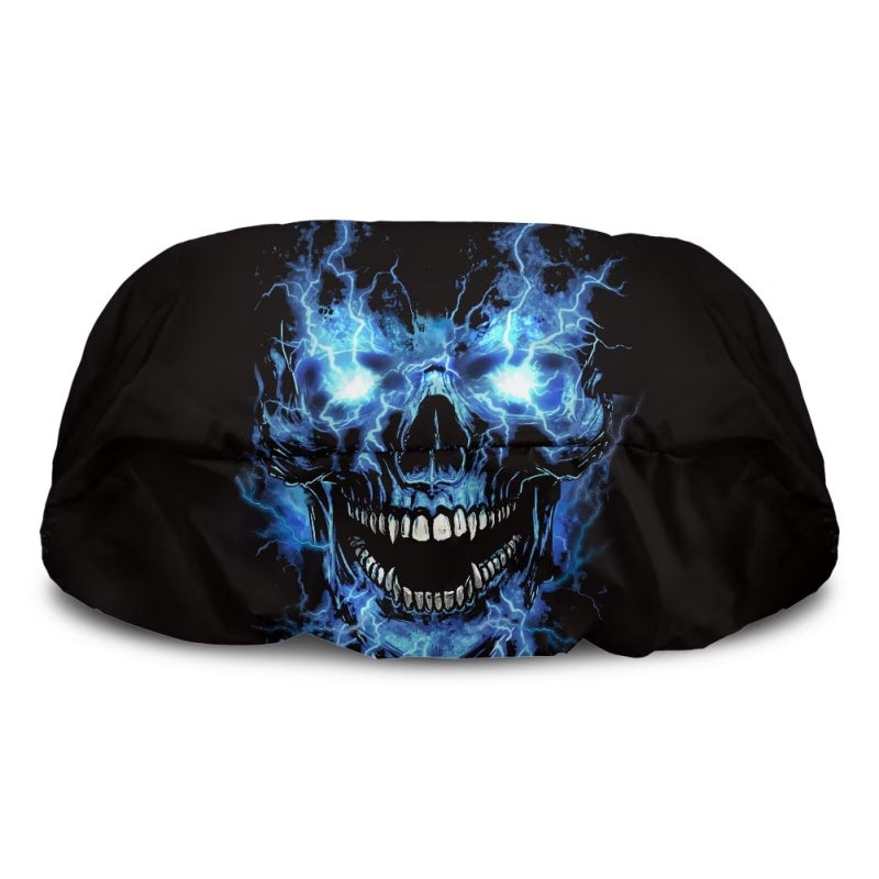 Mintulipy Blue Flaming Skull Explore Land Waterproof Universal Winch Cover Dust Resistant Winches Cover 23x11 x 11 inch Fits Most Electric Winches - Image 2