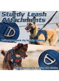 Rabbitgoo Tactical Dog Harness No Pull, Military Dog Vest Harness with Handle & Molle, Easy Control Service Dog Harness for Medium Dogs Training Walking, Adjustable Reflective Pet Harness, Blue, M  - Image 4