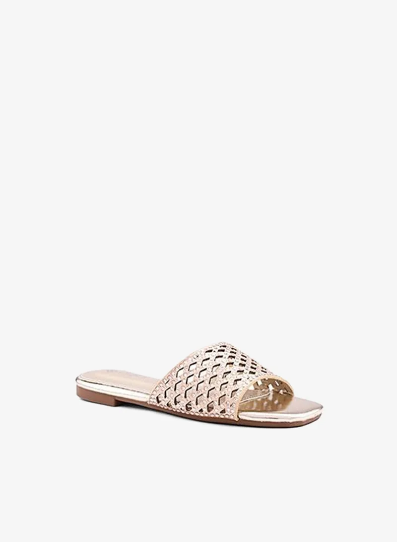 Cuple Girls Embellished Flat Slides