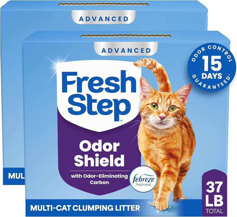 Fresh Step Advanced Multi Cat Clumping Litter with Febreze Freshness, Clumping Cat Litter Extra Strength Formula, 37 lbs. (2 x 18.5 lb. Box) - Image 1