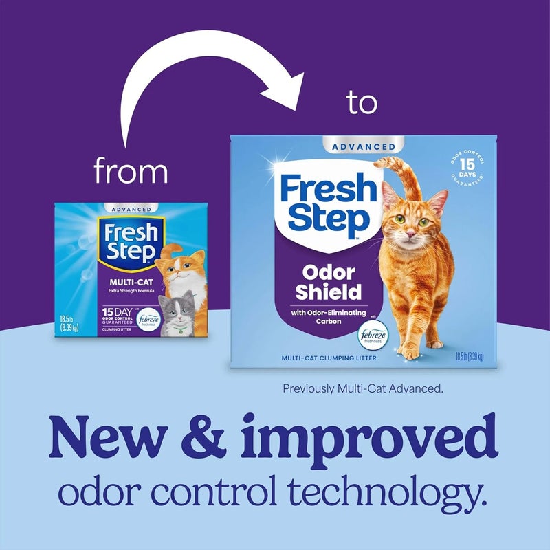 Fresh Step Advanced Multi Cat Clumping Litter with Febreze Freshness, Clumping Cat Litter Extra Strength Formula, 37 lbs. (2 x 18.5 lb. Box) - Image 2