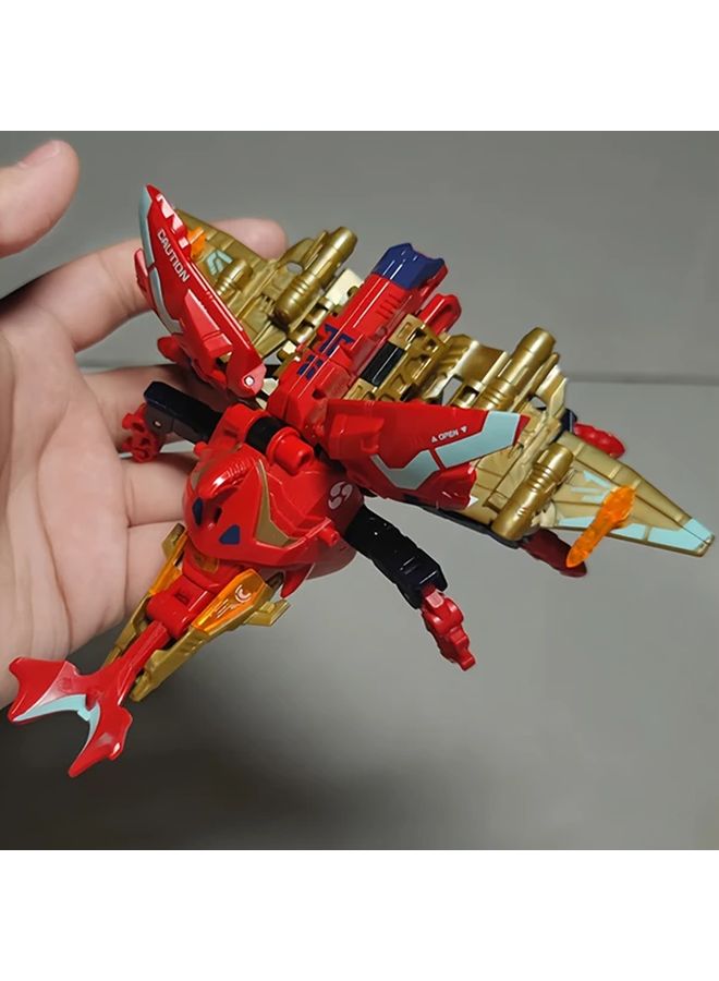 Red Unicorn Steering Beetle Mecha Transformable Toy 3 In 1 Rhinoceros Beetle Fighter Jet Square With Storage Box - Image 4