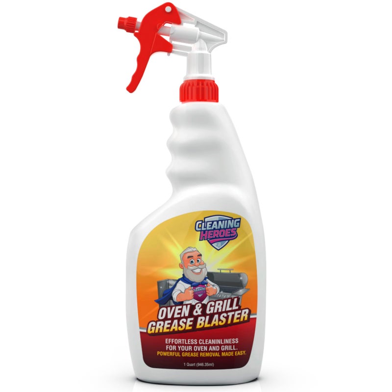 CLEANING HEROES Oven and Grill Cleaner, 32 Fl Oz - BBQ Cleaner and Degreaser - Perfect for Air Fryers, Stoves, Baked-On Grease and Food Buildup - Image 1
