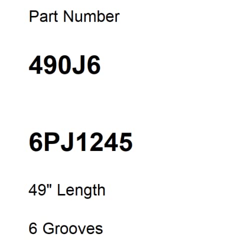 msspett 490J6 6PJ1245 Poly-V Belt 6 Ribs, 1245mm, 49" Long, 1PCS - Image 2